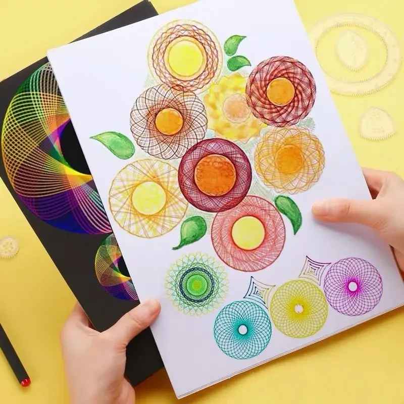 22/4Pcs Spirograph Ruler Drawing Scratch Painting Toys Interlocking Gears Wheels Painting Drawing Accessories Educational Toy