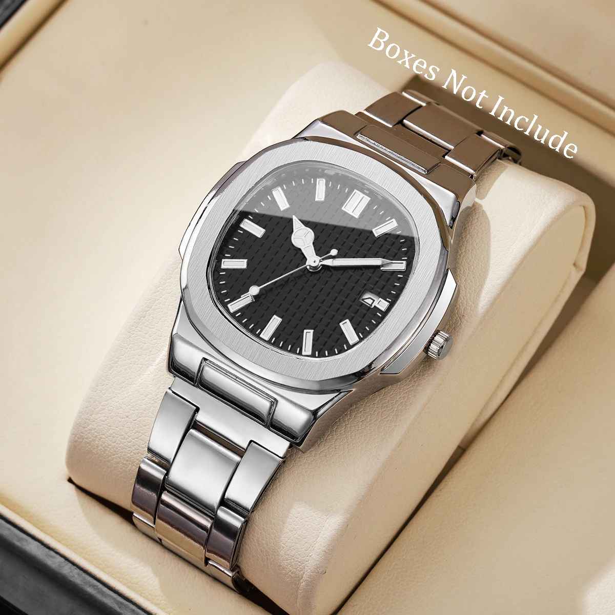 Fashion Square Men Business Watches Simple Calendar Quartz Watch for Mens Clock Reloj Hombre(Without Box)