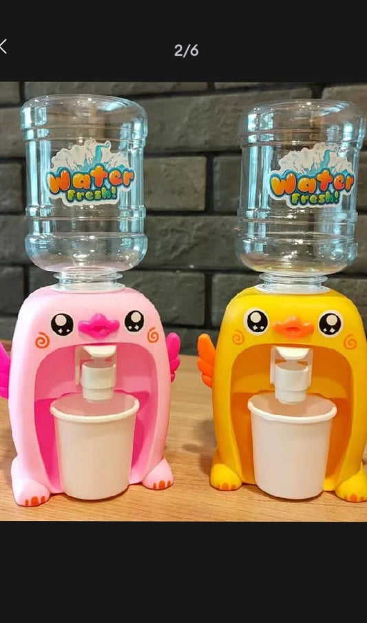 Mini Water Dispenser Cute Baby Toy Drinking Water Cooler Lifelike Children Cartoon Simulation Device for Kid Home Decor Ornament