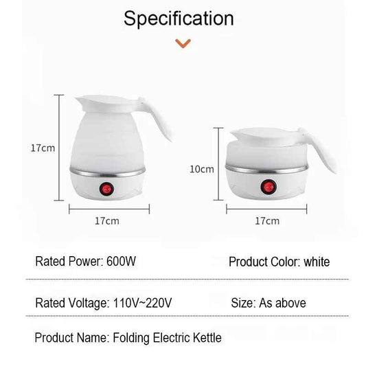 Electric Portable Kettle Foldable Travel Kettle Foods Boils Quickly Silicone Small Collapsible Fast Water Boiling 600 ml / 0.6L Home appliances