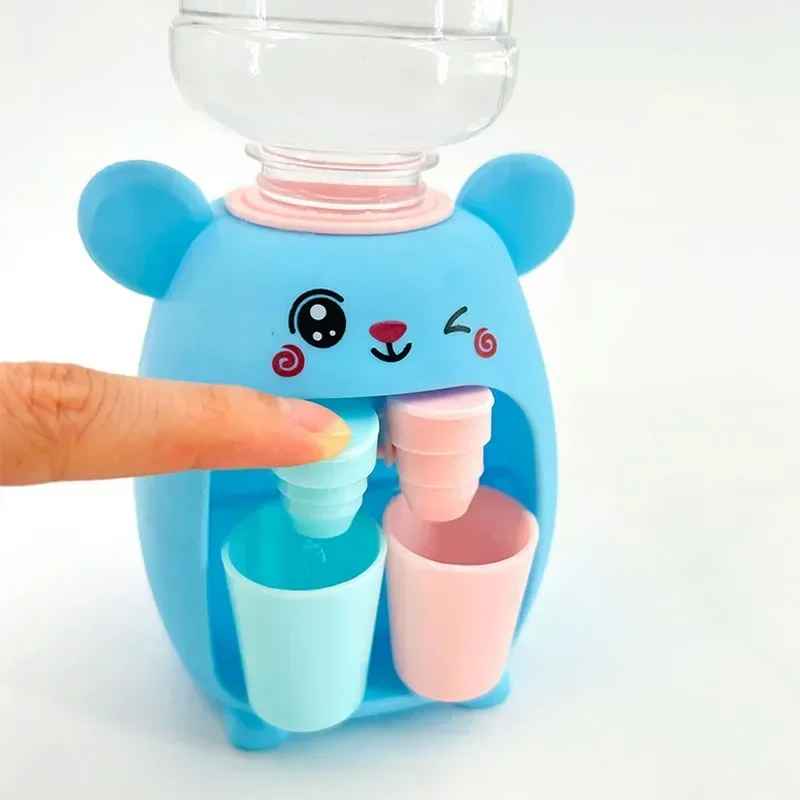 Mini Water Dispenser Cute Baby Toy Drinking Water Cooler Lifelike Children Cartoon Simulation Device for Kid Home Decor Ornament