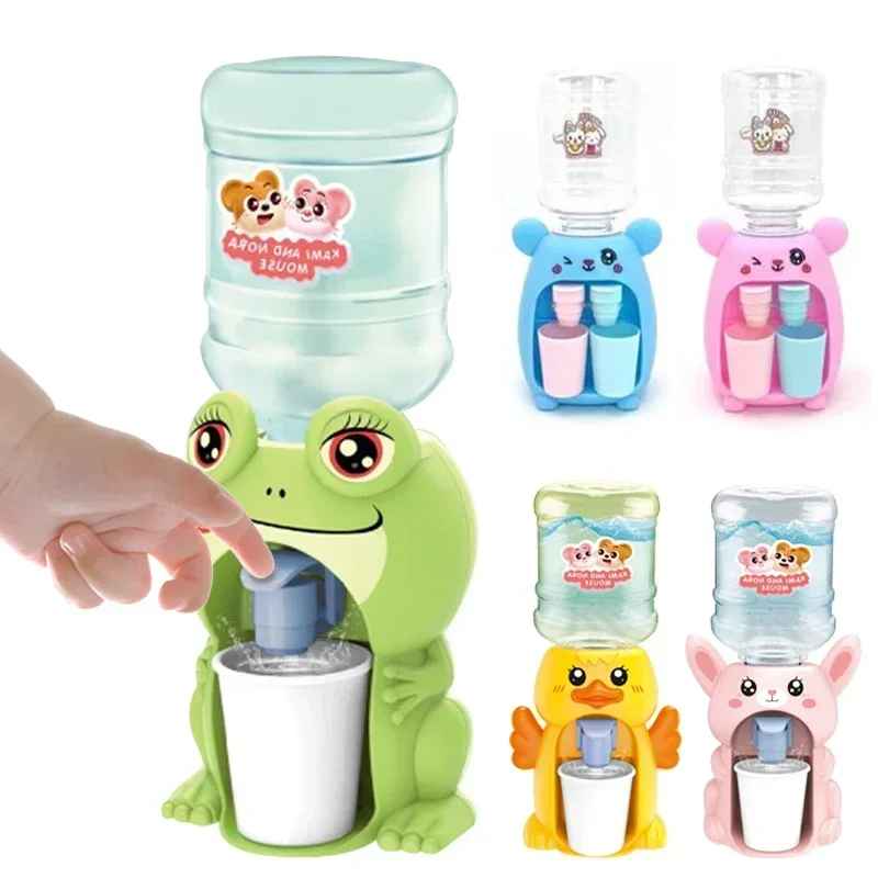 Mini Water Dispenser Cute Baby Toy Drinking Water Cooler Lifelike Children Cartoon Simulation Device for Kid Home Decor Ornament